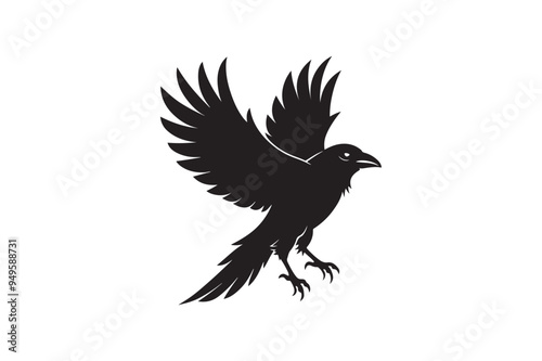 Crow silhouette vector illustration