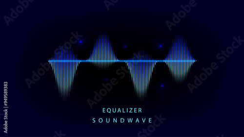 Abstract Sound Wave Blue Digital Frequency wavelength graphic design Vector Illustration 