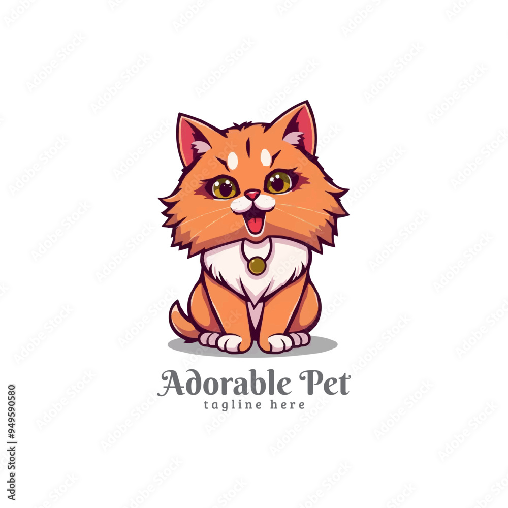 Persian cat vector logo. pet logo. Mascot logo Persian cat vector logo. pet logo. Mascot logo