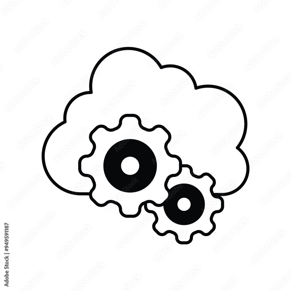 cogwheel glyph icon with white background vector stock illustration cogwheel glyph icon with white background vector stock illustration
