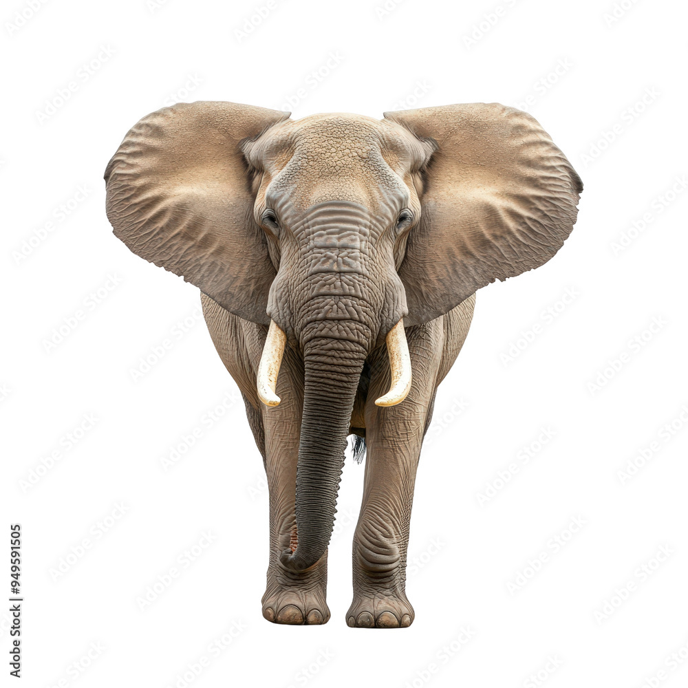 Obraz premium Elephant isolated on a white background as transparent PNG