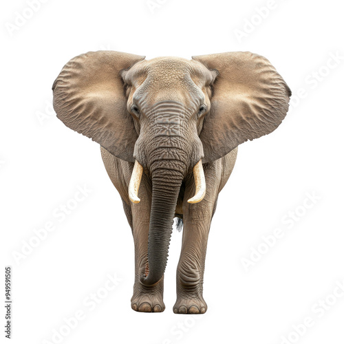 Elephant isolated on a white background as transparent PNG