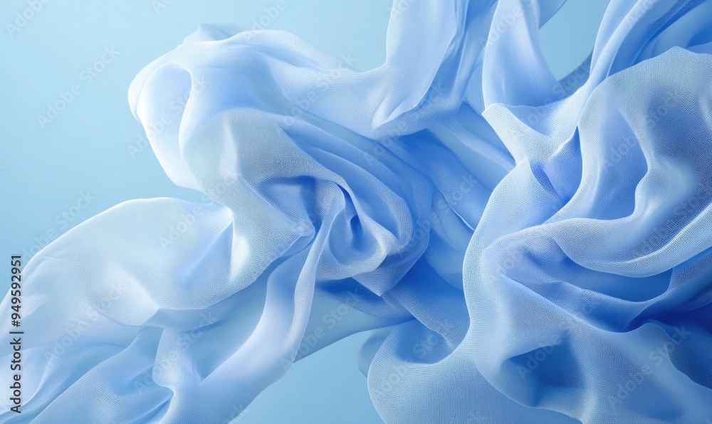 Obraz premium A blue fabric with a wave pattern