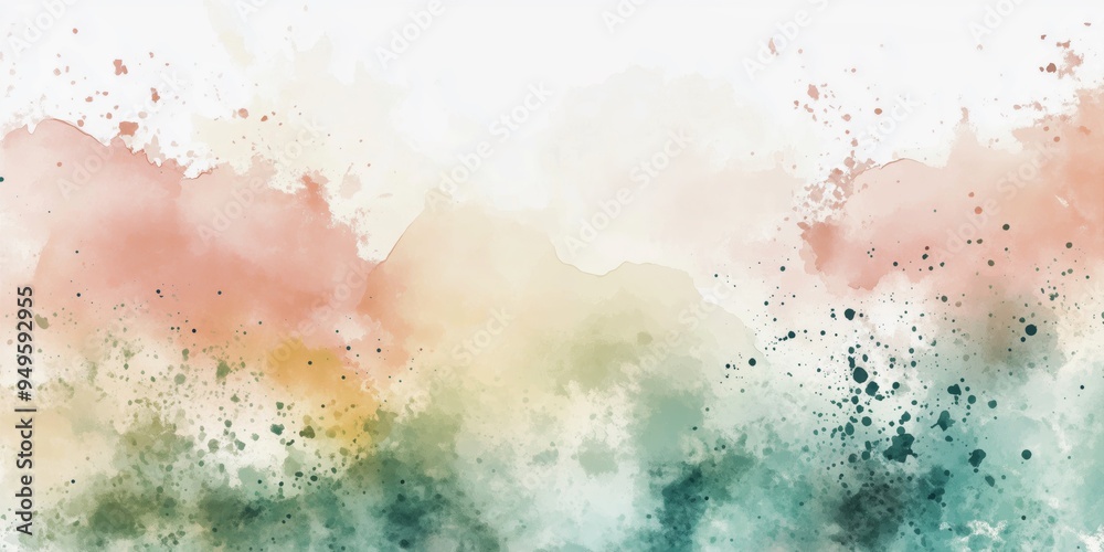 Obraz premium Watercolor background with soft pastel colors in blue, pink, and lavender, perfect for delicate design, artistic wallpaper
