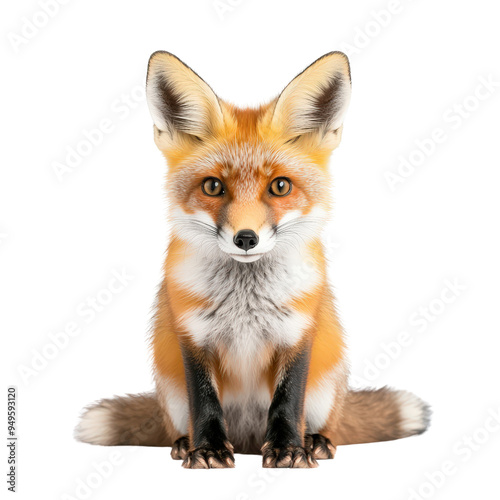 Fox isolated on a white background as transparent