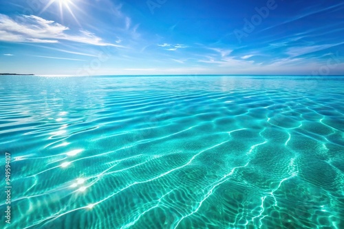 Calm turquoise water with gentle ripples and reflections evoking a serene and refreshing atmosphere photo