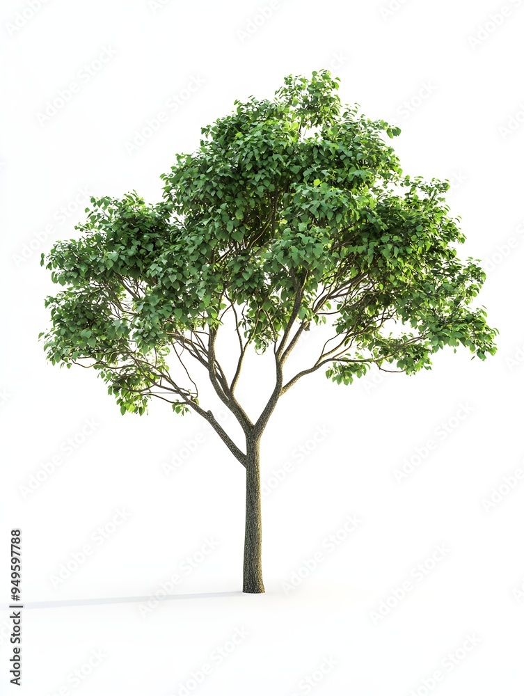 Nature trees botany group habitat isolated on white backgrounds 3d rendering Nature trees botany group habitat isolated on white backgrounds 3d rendering
