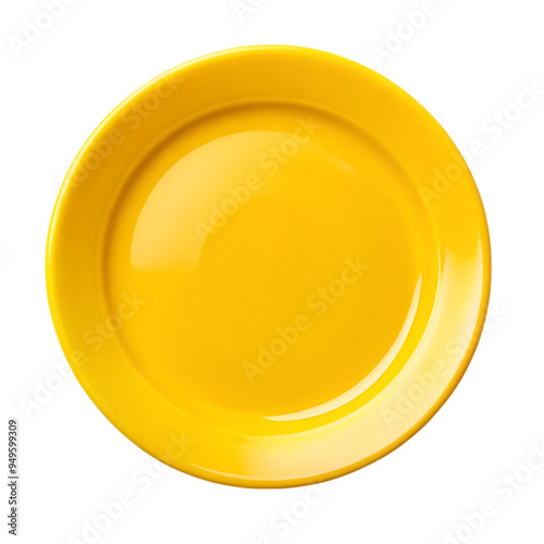 yellow plate isolated on white background