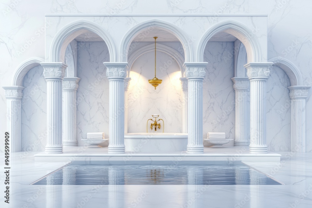 luxurious palace bathhouse featuring marble columns, golden faucets, and a royal atmosphere luxurious palace bathhouse featuring marble columns, golden faucets, and a royal atmosphere