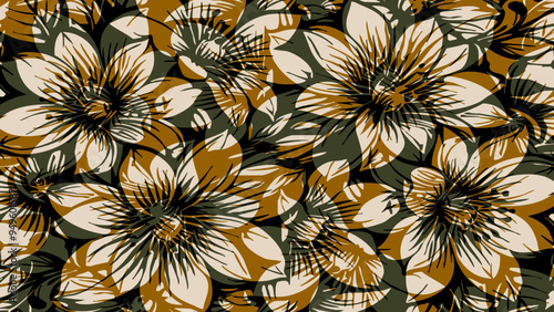 Botanical background. Abstract plant shapes. Minimalist illustration for printing on wall decorations.