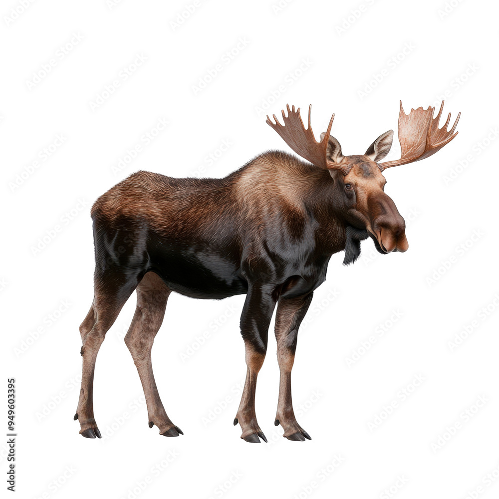 Fototapeta premium Moose isolated on a white background as transparent PNG