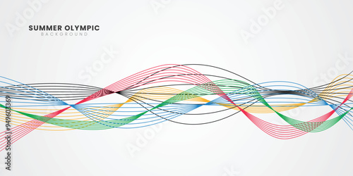 Summer Olympic game colorful line abstract background