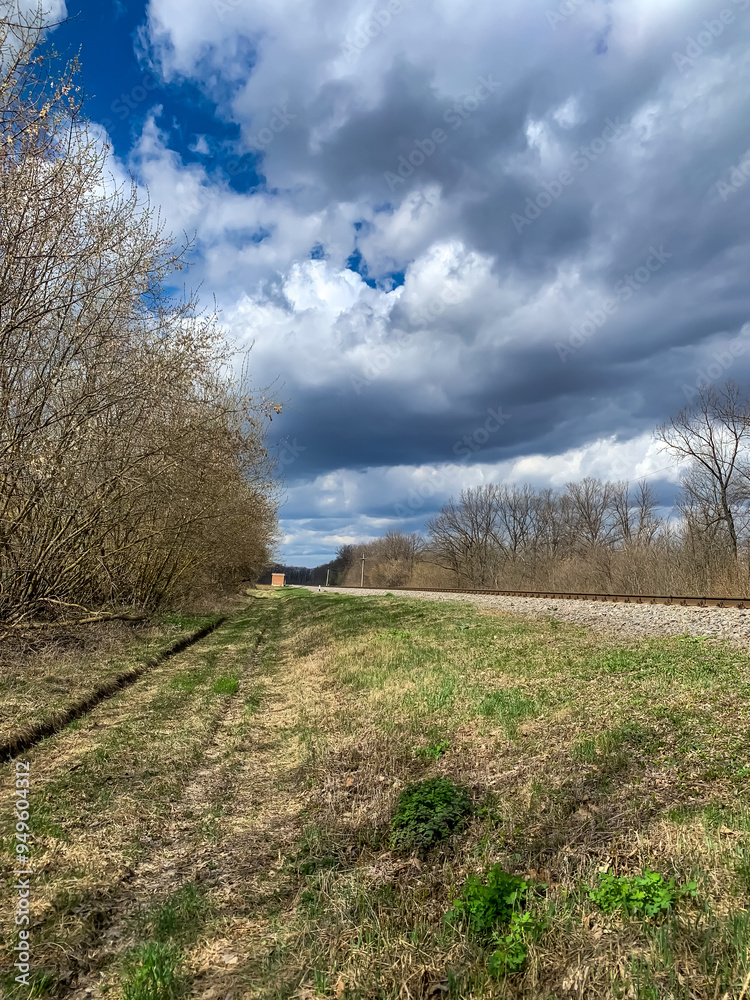 Beautiful spring landscape on the highway in Kharkiv region Beautiful spring landscape on the highway in Kharkiv region