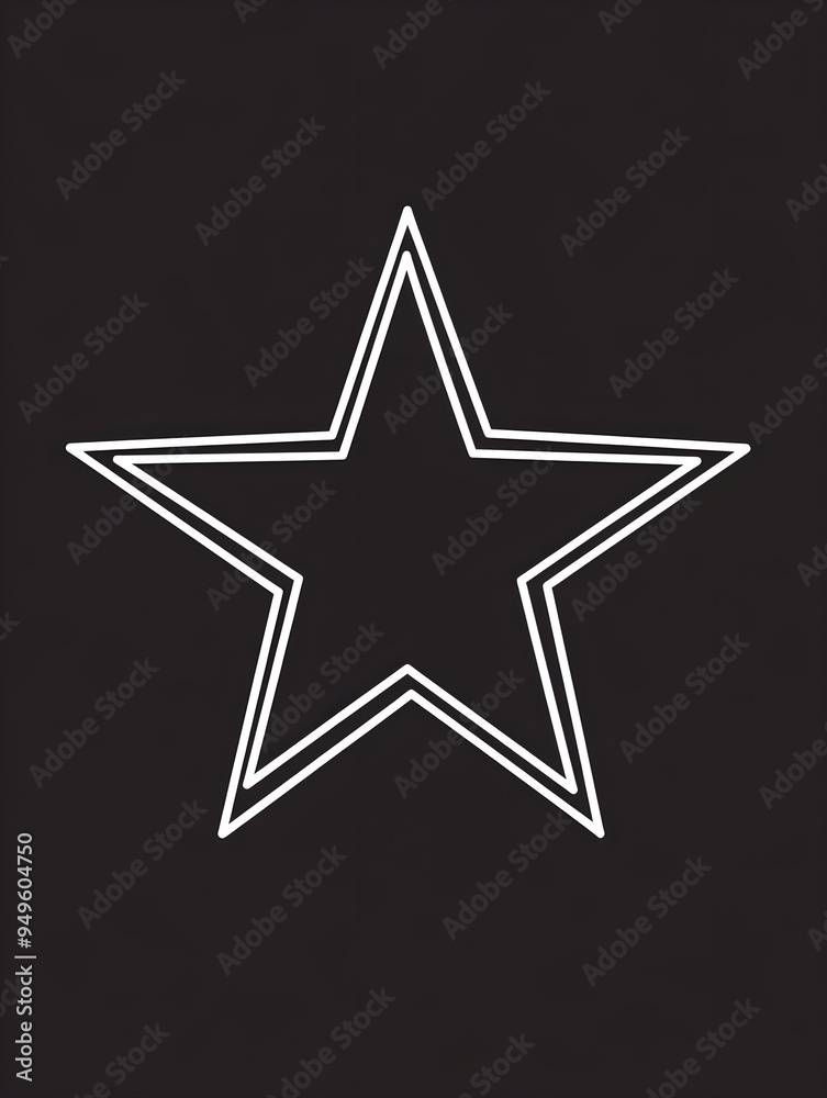 Fototapeta premium Star icon line continuous drawing vector. One line star icon vector background. Star icon. Continuous outline of a star icon. 