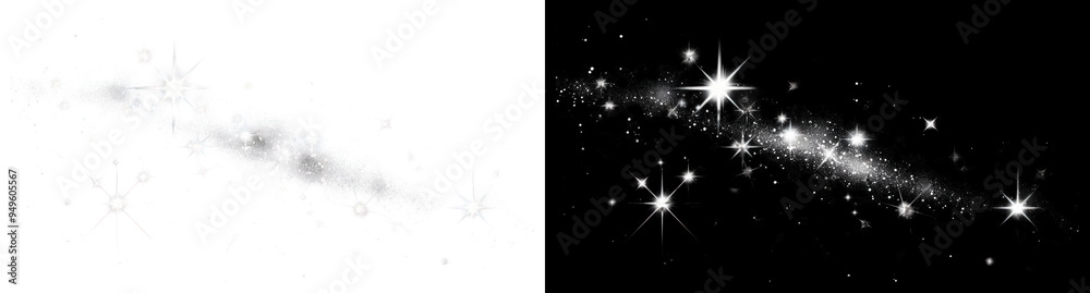 Fototapeta premium PNG Sparkling starry night sky effect