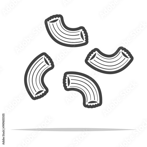 Elbow macaroni outline icon transparent vector isolated