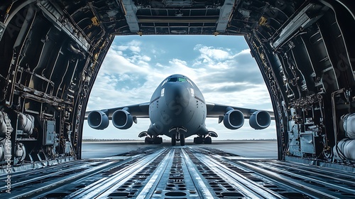 Cargo Plane Loading Ramp View photo