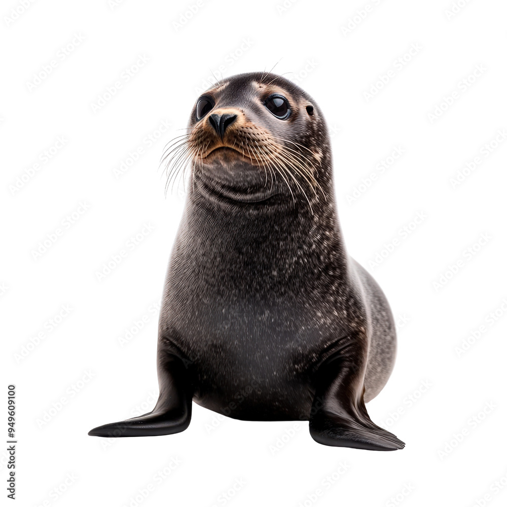 Fototapeta premium Seal isolated on a white background as transparent