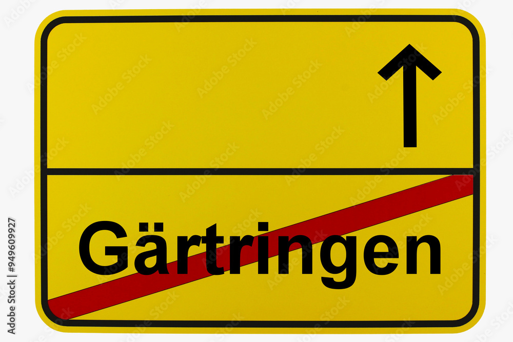 Illustration eines Ortsausgangsschildes von Gärtringen in Baden-Württemberg Illustration eines Ortsausgangsschildes von Gärtringen in Baden-Württemberg
