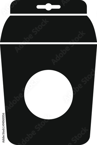 Black blank cardboard coffee cup packaging with handle hole for branding mockup template on white background