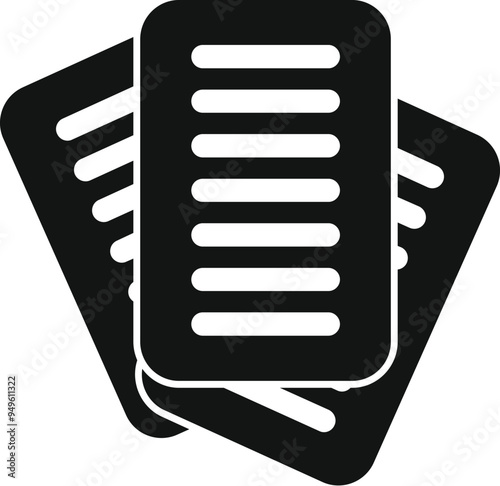Icon of two documents representing paperwork, symbolizing office work or administrative tasks
