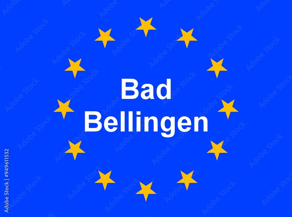 Illustration einer Europaflagge mit der Aufschrift Illustration einer Europaflagge mit der Aufschrift
