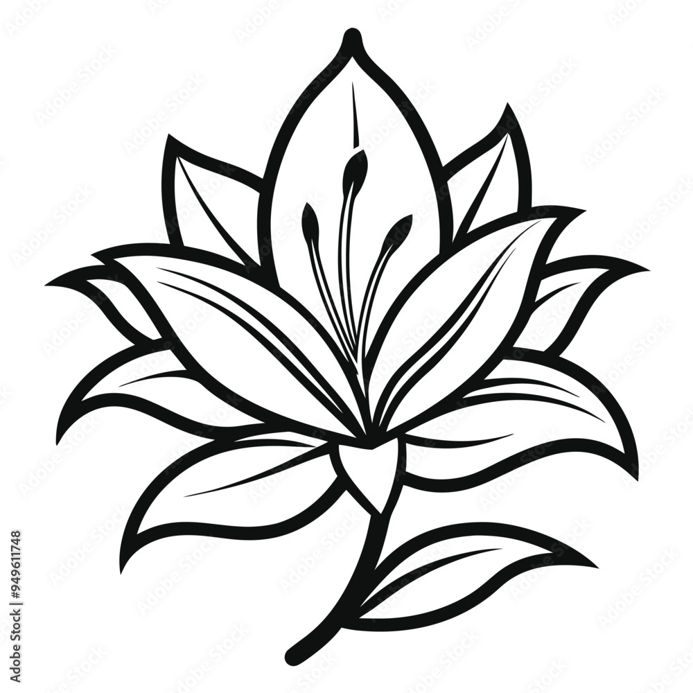 Obraz premium Lily Flower Vector illustration on isolated on white background