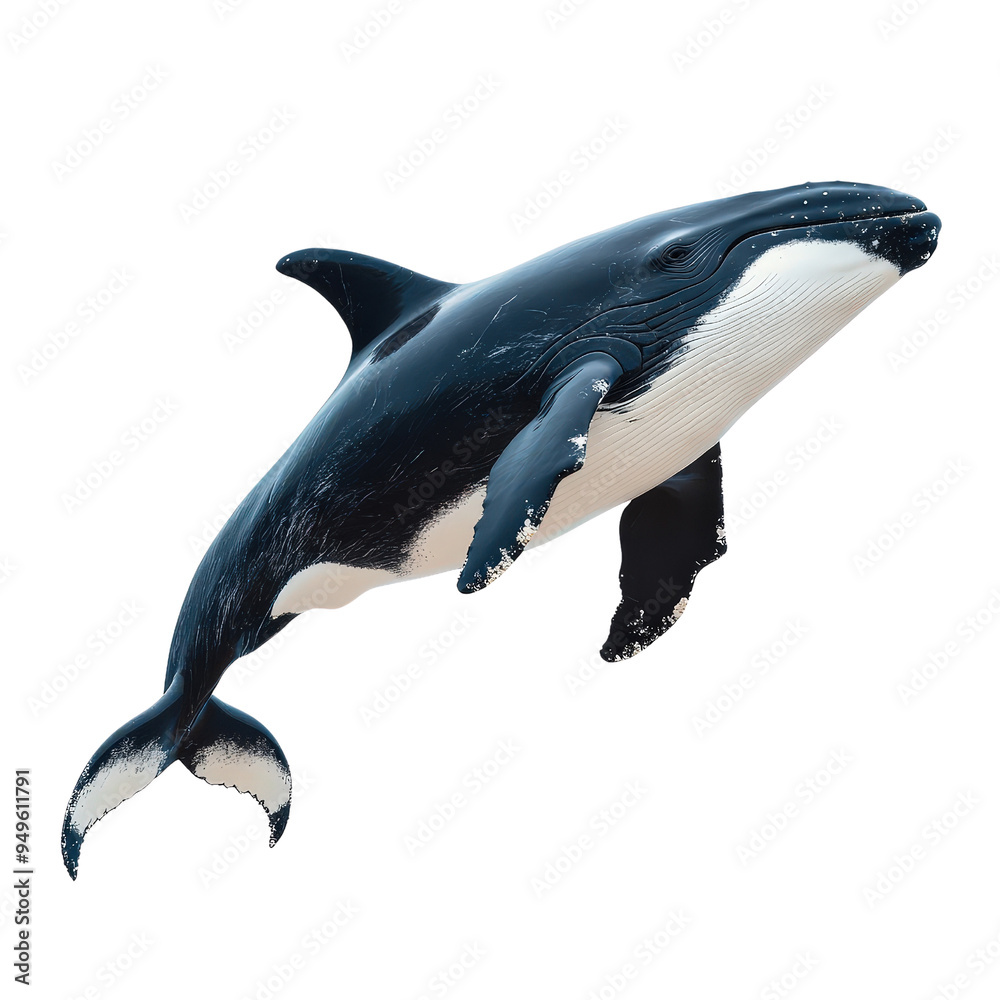 Fototapeta premium Whale isolated on a white background as transparent