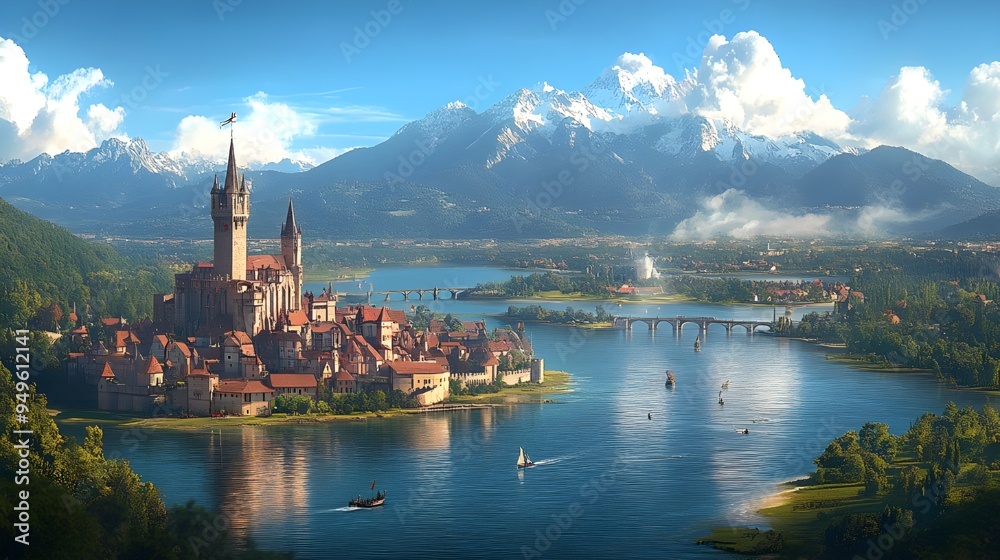 Obraz premium castle in the mountains