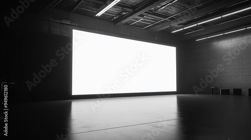 Blank black studio. black background studio. Generative AI.