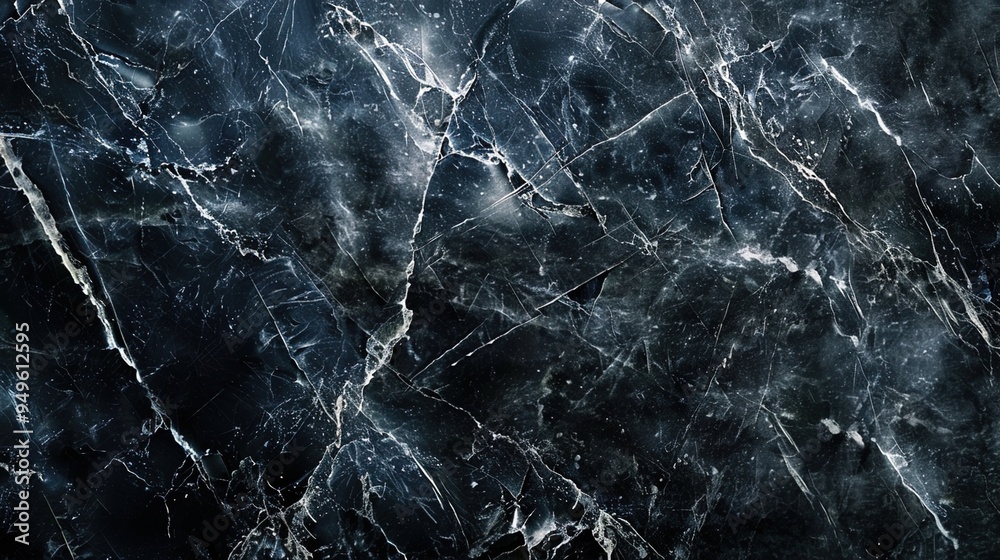 Elegant black marble close-up: intricate textures and fine details for an opulent desktop background, showcasing luxurious visual appeal