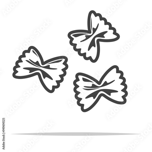 Farfalle pasta outline icon transparent vector isolated