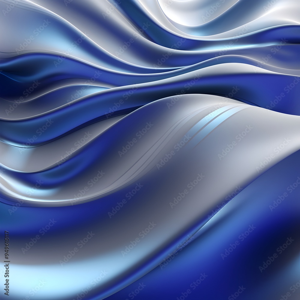 Fototapeta premium Mesmerizing Metallic Waves Captivating 3D Gradient Abstract Artwork