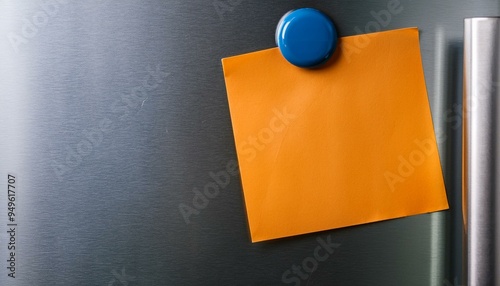 A magnet on the fridge and a piece of paper
