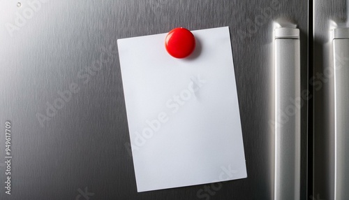 A magnet on the fridge and a piece of paper