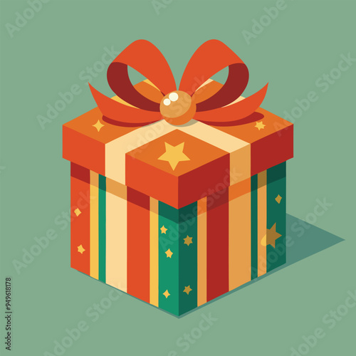 unique christmas gift box vector illustration 