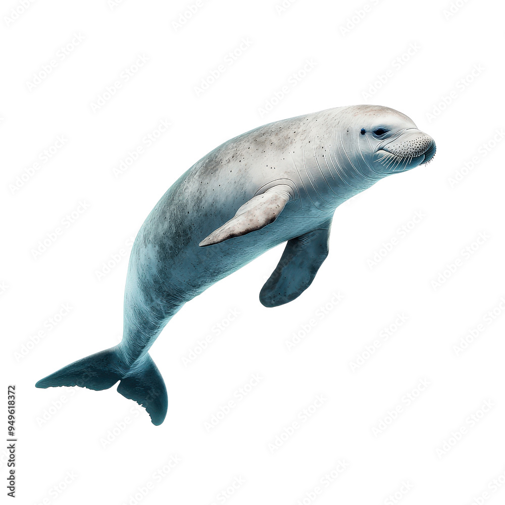 Naklejka premium Dugong solated on a white background as transparent