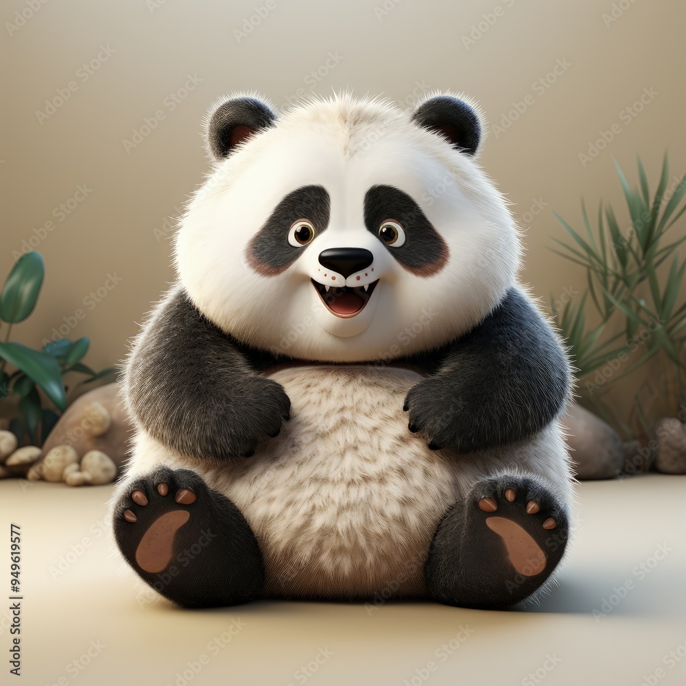 Playful and Cute Giant Panda Designed as a Round Emoji Character Playful and Cute Giant Panda Designed as a Round Emoji Character