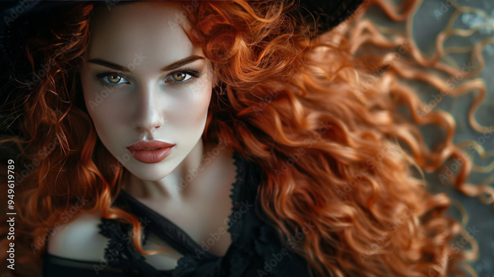 Fototapeta premium Enchanting Witch in Autumn Forest