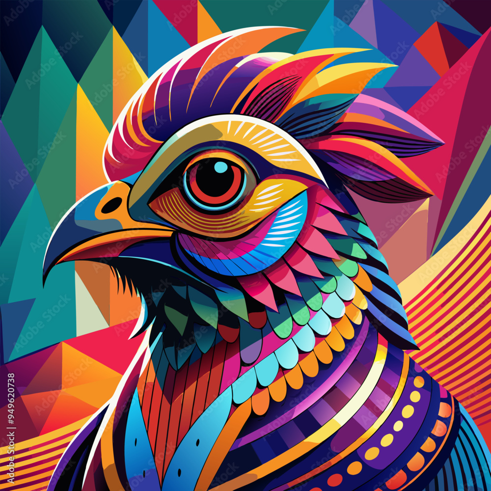 Naklejka premium Colorful eagle pop art vector illustration