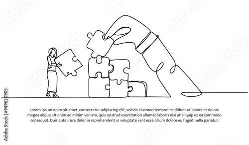Continuous one line design of cooperation to increase. Minimalist style vector illustration on white background.
