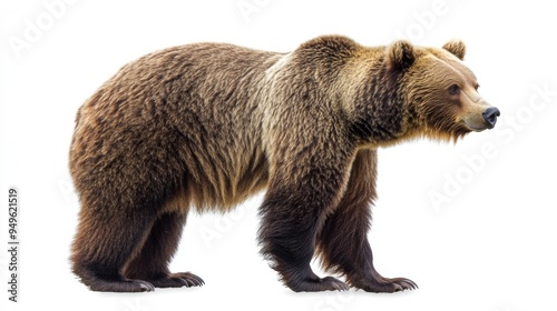 Wallpaper Mural Brown Bear in Profile on White Background Torontodigital.ca