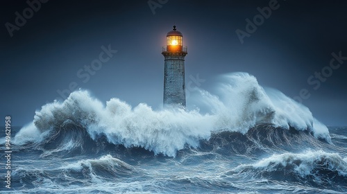 Lighthouse Guiding Through Stormy Seas