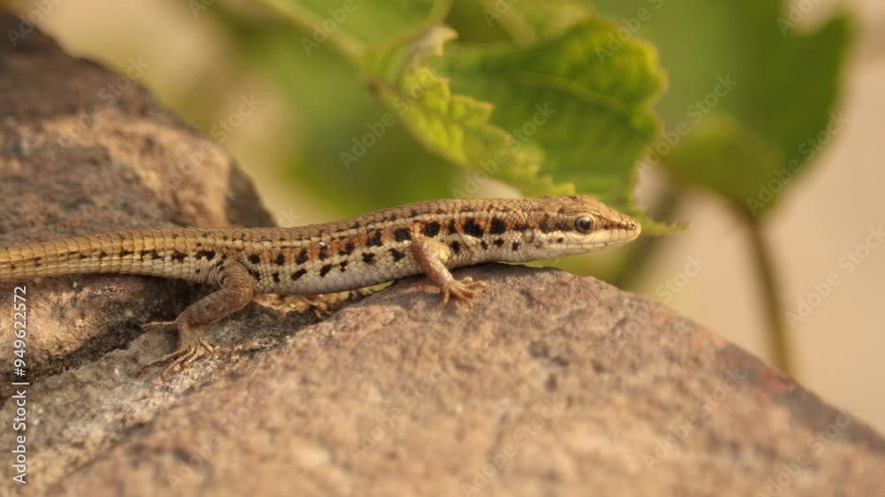 The wild lizard with brown spots The wild lizard with brown spots
