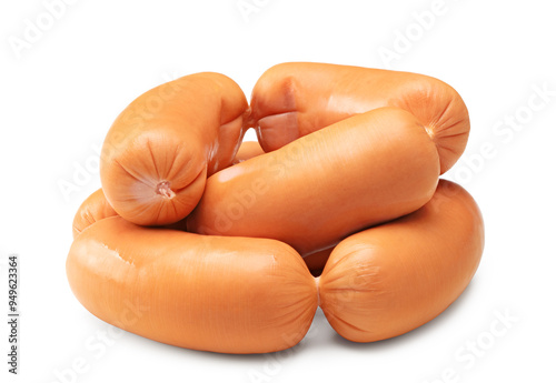 Принти на полотні boiled sausages isolated on white background. clipping path