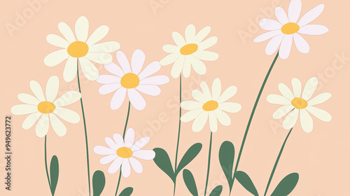 minimalist daisy patterns background wallpaper for fabric and printing