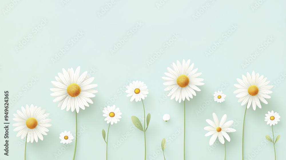 Fototapeta premium minimalist daisy patterns background wallpaper for fabric and printing