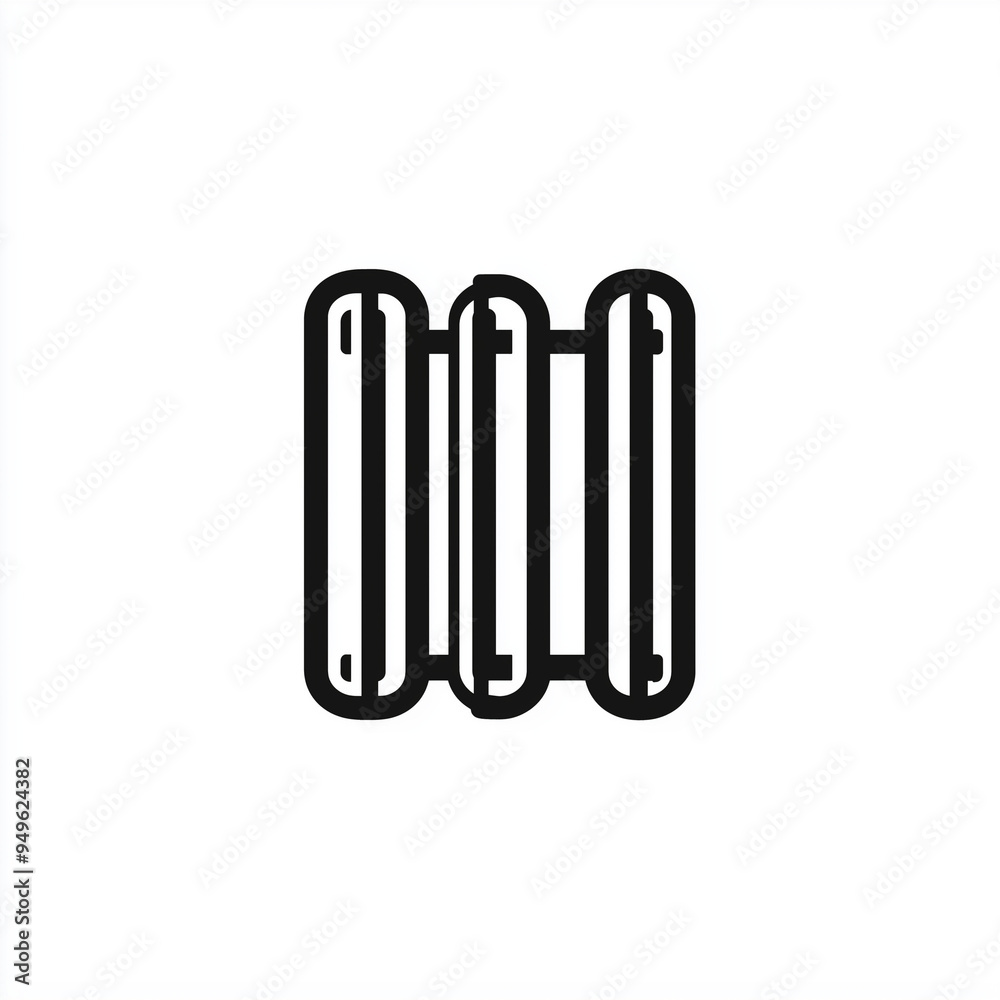 Minimalistic Radiator Line Art Logo on a White Background Minimalistic Radiator Line Art Logo on a White Background