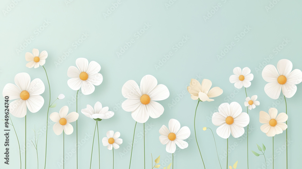 minimalist daisy patterns background wallpaper for fabric and printing