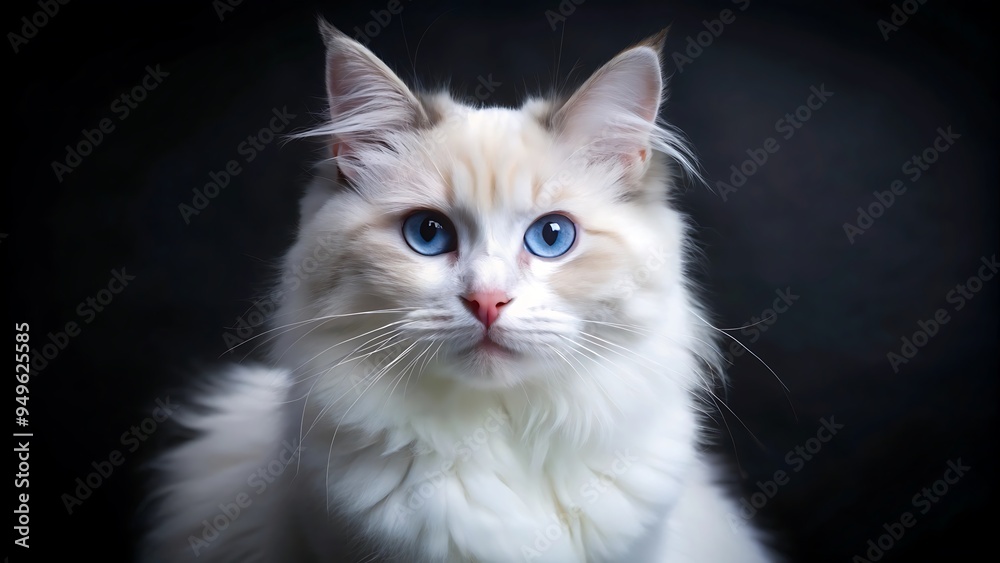 Beautiful Young Purebred Ragdoll Cat With Blue Eyes